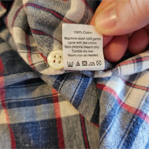 J. Crew women's plaid boy fit long sleeve half button shirt size medium - Picture 12 of 12